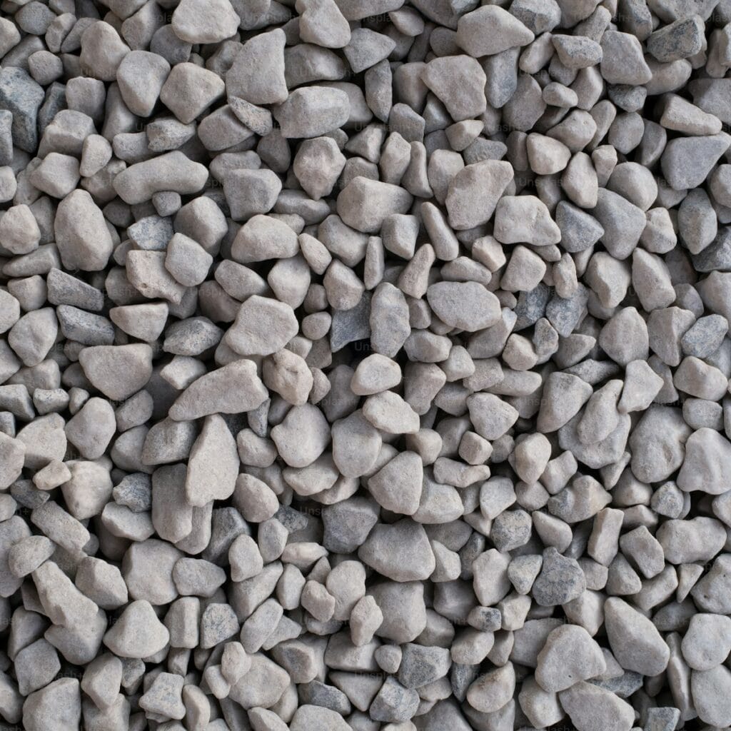 Pile of construction aggregate and gravel materials