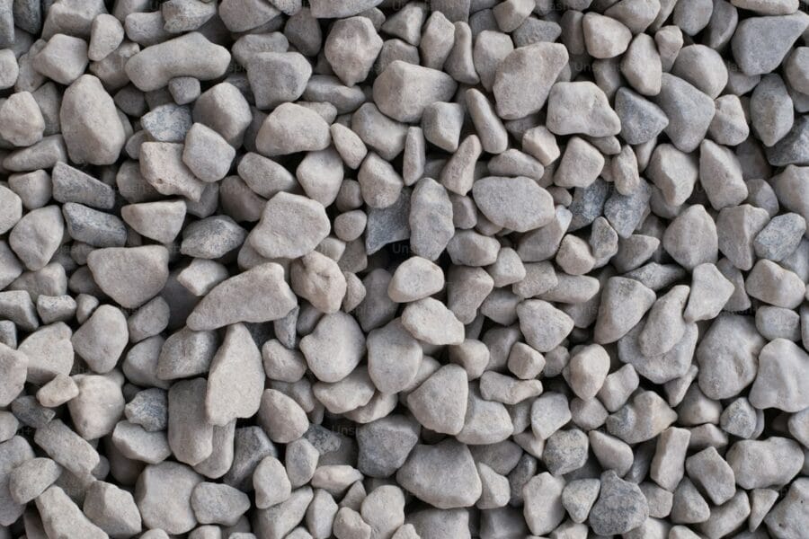 Pile of construction aggregate and gravel materials